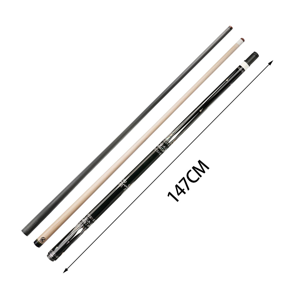 KONLLEN  Premier Professional KL-01BR 18.5-20OZ 2-Piece Pool Cue Ebony Wood 147CM Billiard Cue - Black