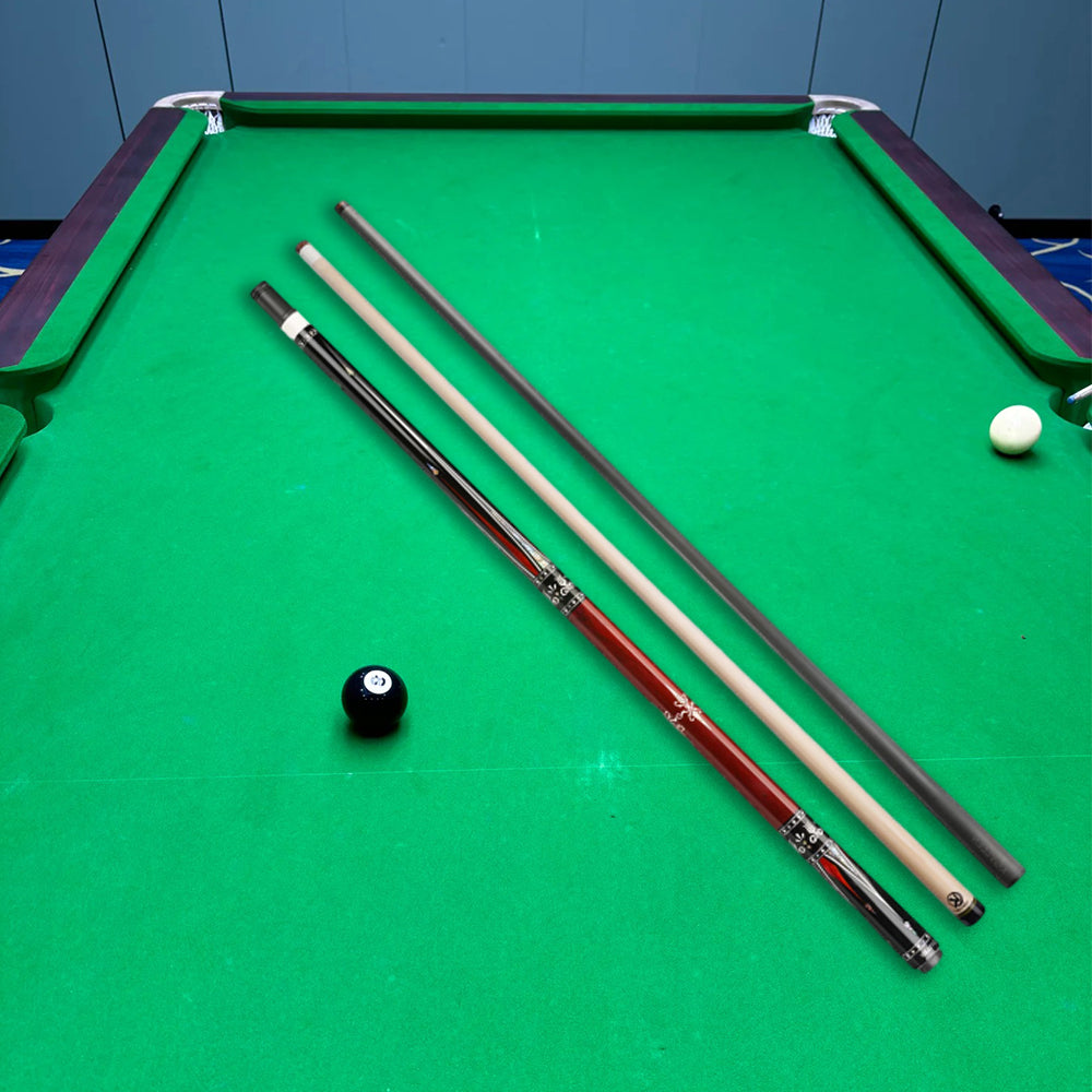 KONLLEN  Premier Professional KL-01FR 18.5-20OZ 2-Piece Pool Cue Ebony Wood 147CM Billiard Cue - Red&Black