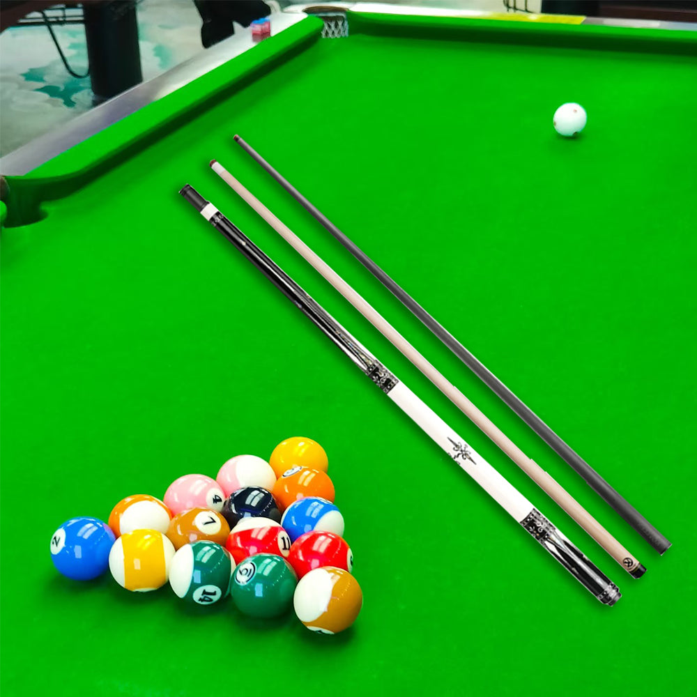 KONLLEN  Premier Professional KL-01WR 18.5-20OZ 2-Piece Pool Cue Ebony Wood 147CM Billiard Cue - White&Black