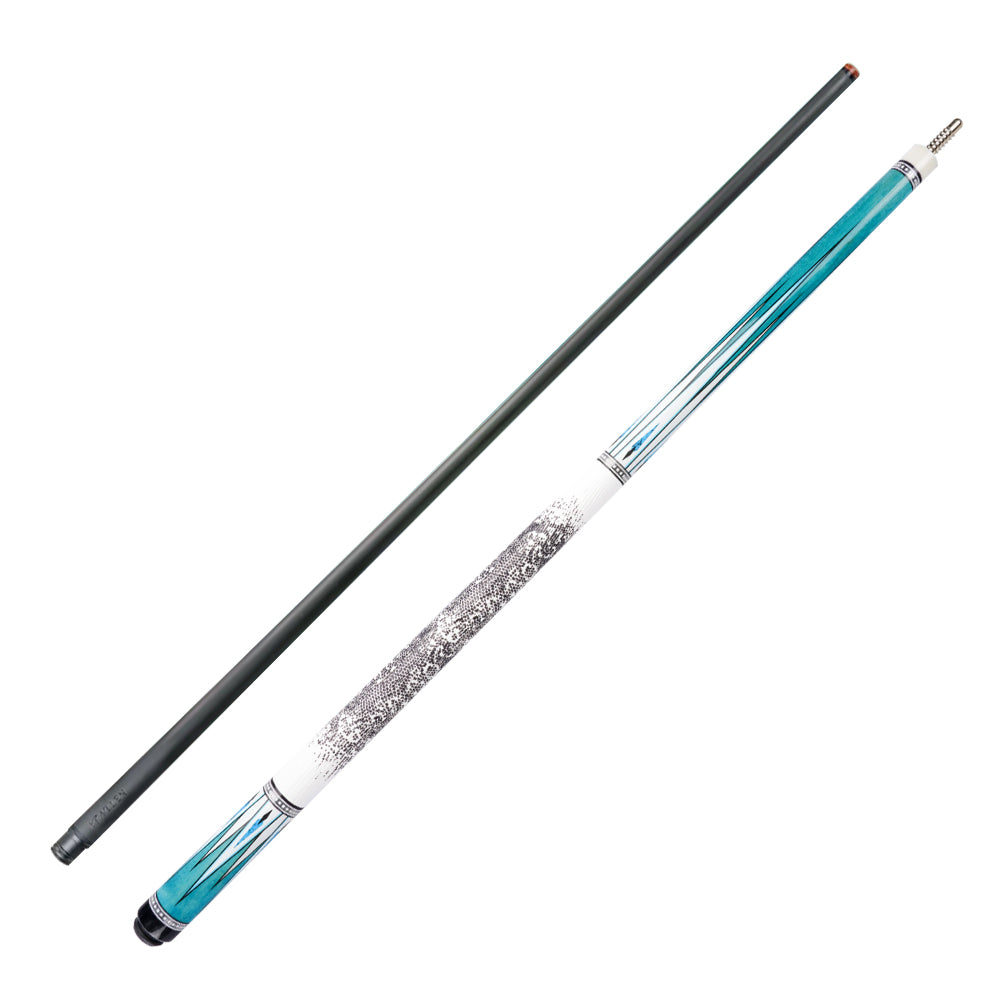 KONLLEN  Premier Professional KL-05 18.5-20OZ 2-Piece Pool Cue Maple Wood 147CM Billiard Cue - Blue&White