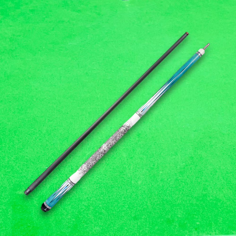 KONLLEN  Premier Professional KL-05 18.5-20OZ 2-Piece Pool Cue Maple Wood 147CM Billiard Cue - Blue&White