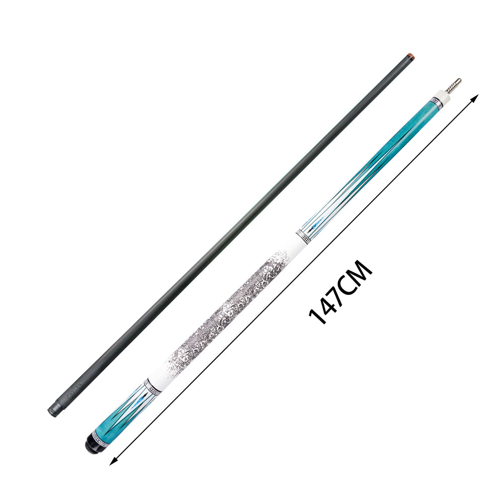 KONLLEN  Premier Professional KL-05 18.5-20OZ 2-Piece Pool Cue Maple Wood 147CM Billiard Cue - Blue&White