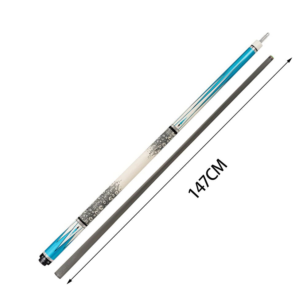KONLLEN  Premier Professional KL-05 Lowversion 147CM 2-Piece Pool Cue Maple Wood 18.5-20OZ Billiard Cue - Blue&White