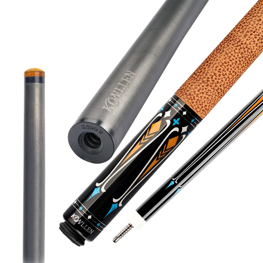 KONLLEN  Premier Professional KL-09 18.5-20OZ 2-Piece Pool Cue Maple Wood 147CM Billiard Cue - Brown&Black
