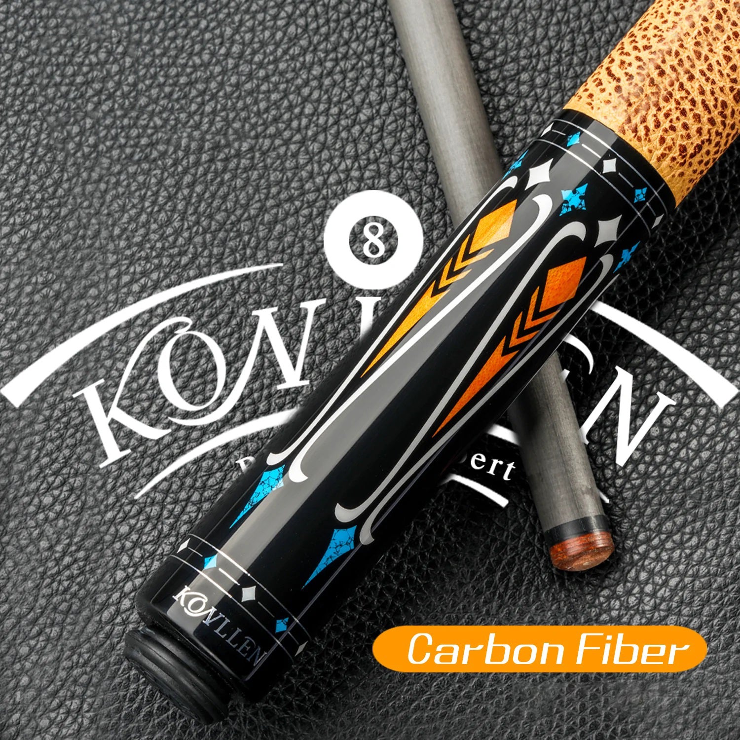 KONLLEN  Premier Professional KL-09 18.5-20OZ 2-Piece Pool Cue Maple Wood 147CM Billiard Cue - Brown&Black