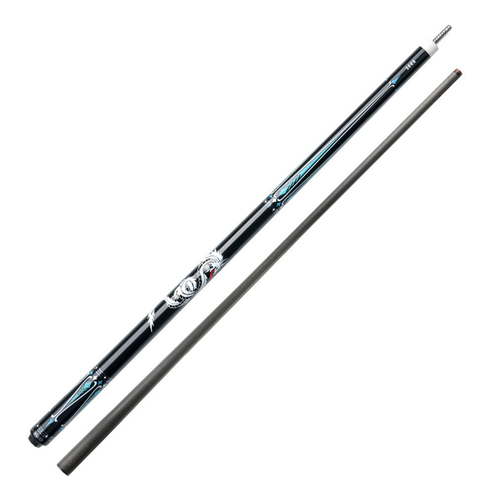 KONLLEN  Premier Professional KL-10BF 18.5-20OZ 2-Piece Pool Cue Maple Wood 147CM Billiard Cue - Light Blue&Black