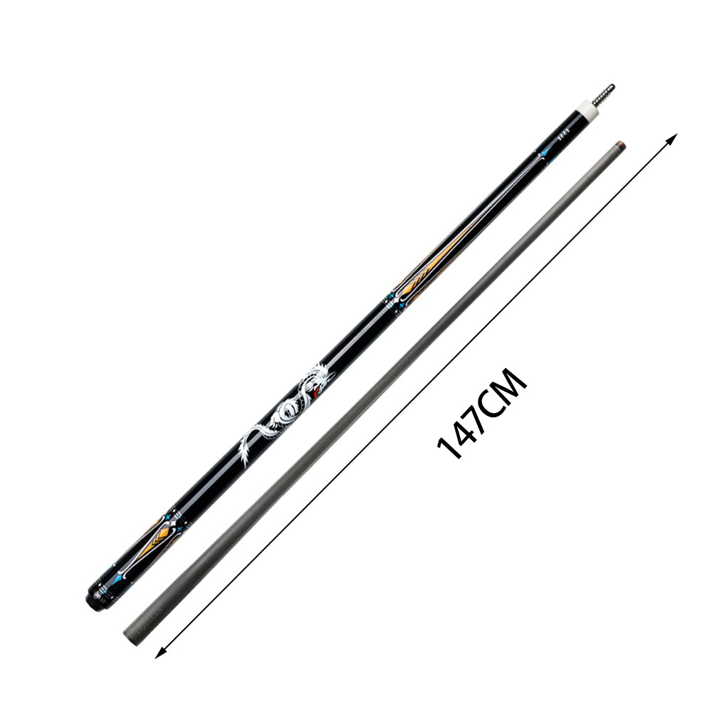 KONLLEN  Premier Professional KL-10YF 18.5-20OZ 2-Piece Pool Cue Maple Wood 147CM Billiard Cue - Yellow&Black