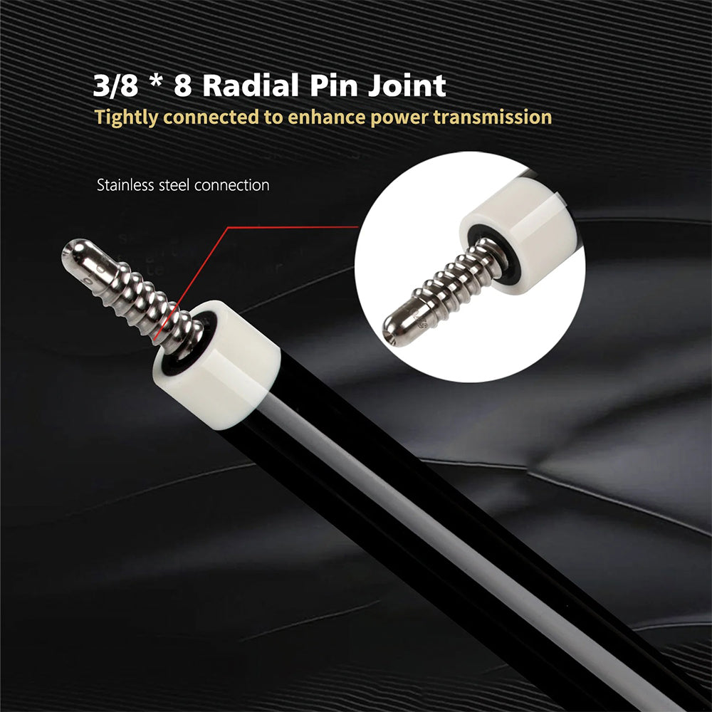 KONLLEN  Premier Professional KL-12BF 18.5-20OZ 2-Piece Pool Cue Maple Wood 147CM Billiard Cue - Black