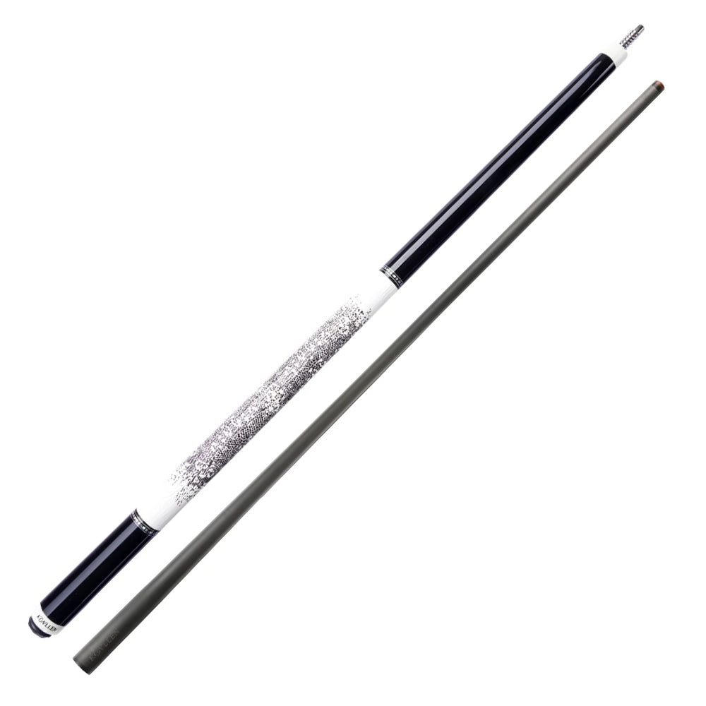 KONLLEN  Premier Professional KL-12WF 18.5-20OZ 2-Piece Pool Cue Maple Wood 147CM Billiard Cue - White&Black