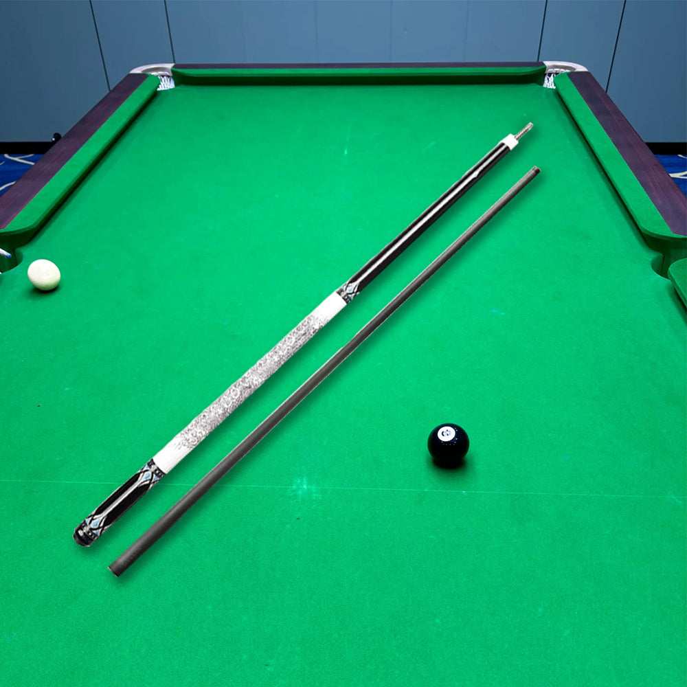 KONLLEN  Premier Professional KL20-18F 18.5-20OZ 2-Piece Pool Cue Ebony Wood 147CM Billiard Cue - White&Blue&Black