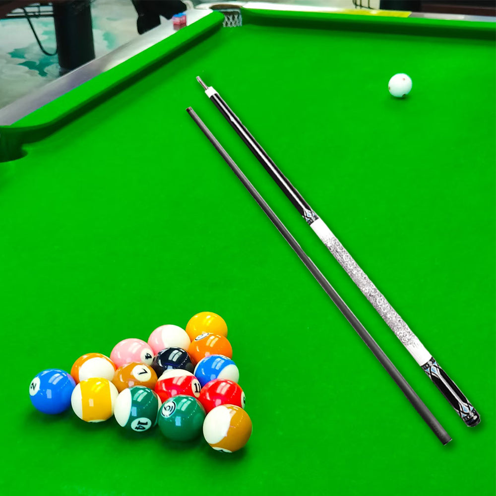 KONLLEN  Premier Professional KL20-18F 18.5-20OZ 2-Piece Pool Cue Ebony Wood 147CM Billiard Cue - White&Blue&Black