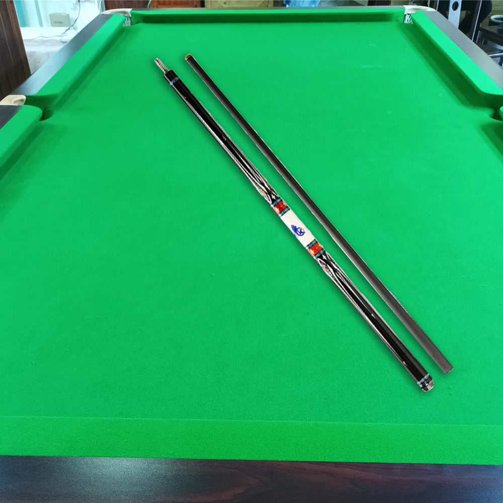 KONLLEN  Premier Professional KL-A1 18.5-20OZ 2-Piece Pool Cue Maple Wood 147CM Billiard Cue - Blue&White&Red