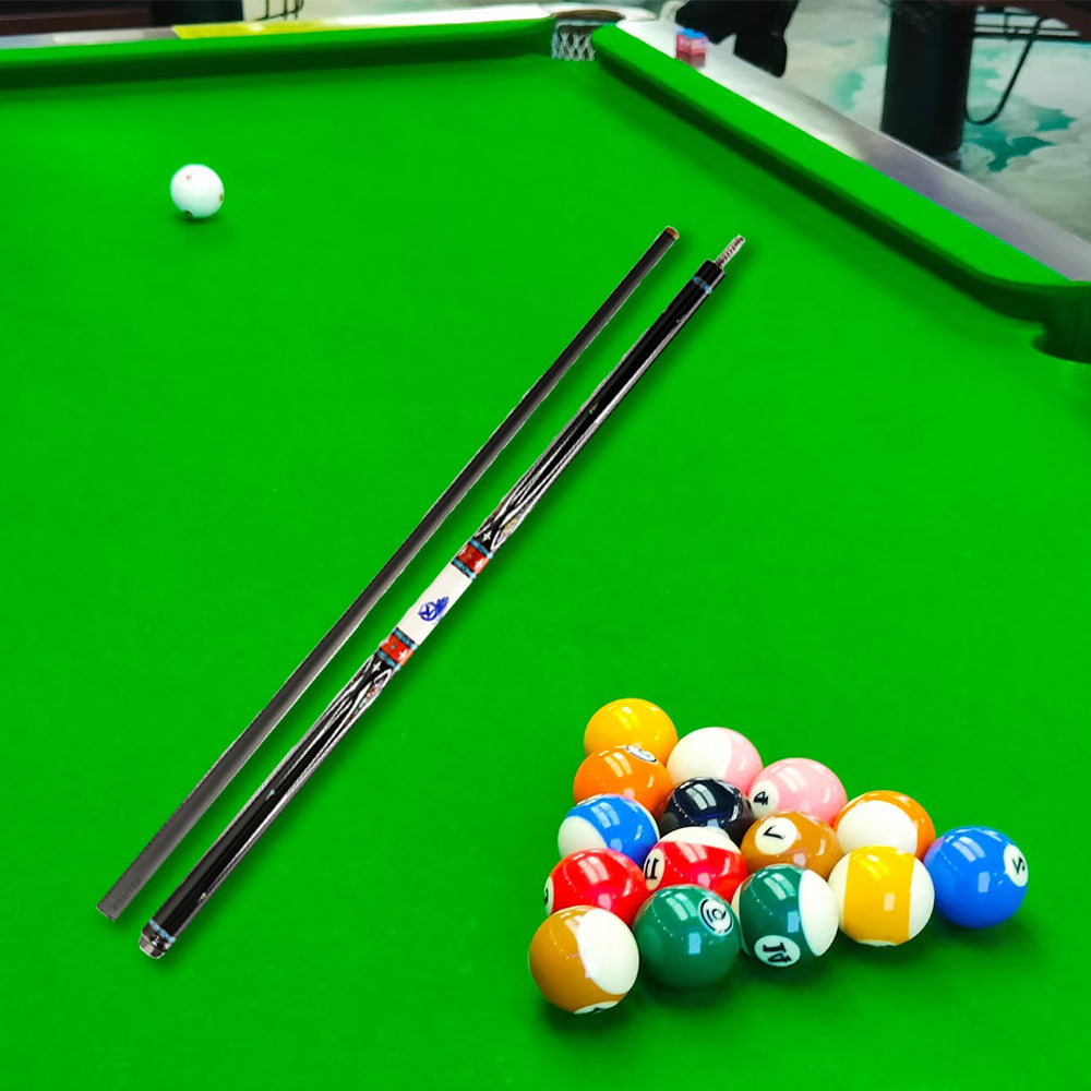 KONLLEN  Premier Professional KL-A1 18.5-20OZ 2-Piece Pool Cue Maple Wood 147CM Billiard Cue - Blue&White&Red