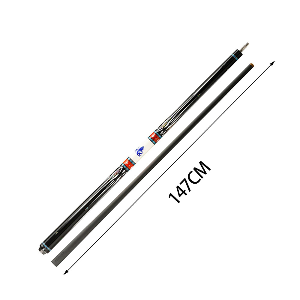 KONLLEN  Premier Professional KL-A1 18.5-20OZ 2-Piece Pool Cue Maple Wood 147CM Billiard Cue - Blue&White&Red
