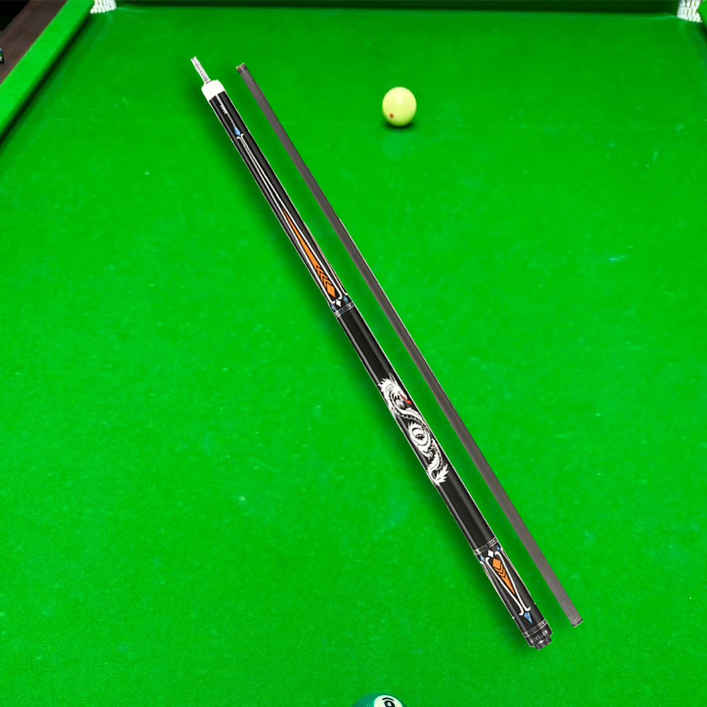 KONLLEN  Premier Professional LW-1 Lowversion 18.5-20OZ 2-Piece Pool Cue Maple Wood 147CM Billiard Cue - Orange&Black