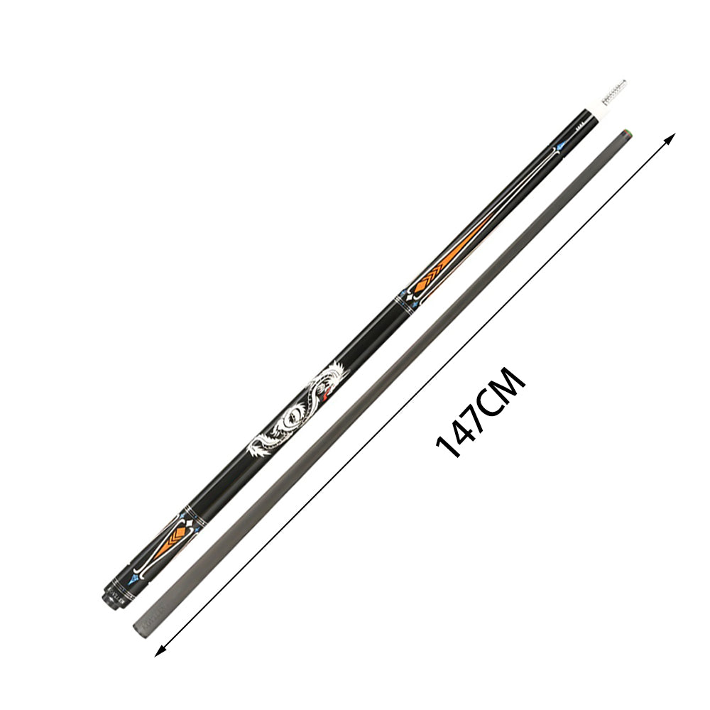 KONLLEN  Premier Professional LW-1 Lowversion 18.5-20OZ 2-Piece Pool Cue Maple Wood 147CM Billiard Cue - Orange&Black