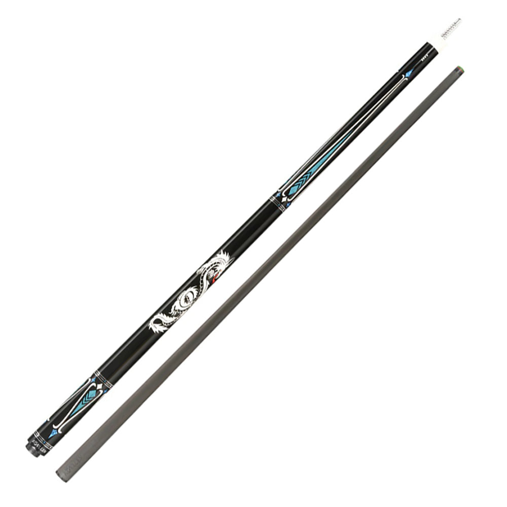 KONLLEN  Premier Professional LW-2 Lowversion 18.5-20OZ 2-Piece Pool Cue Maple Wood 147CM Billiard Cue - Dark Blue&Black