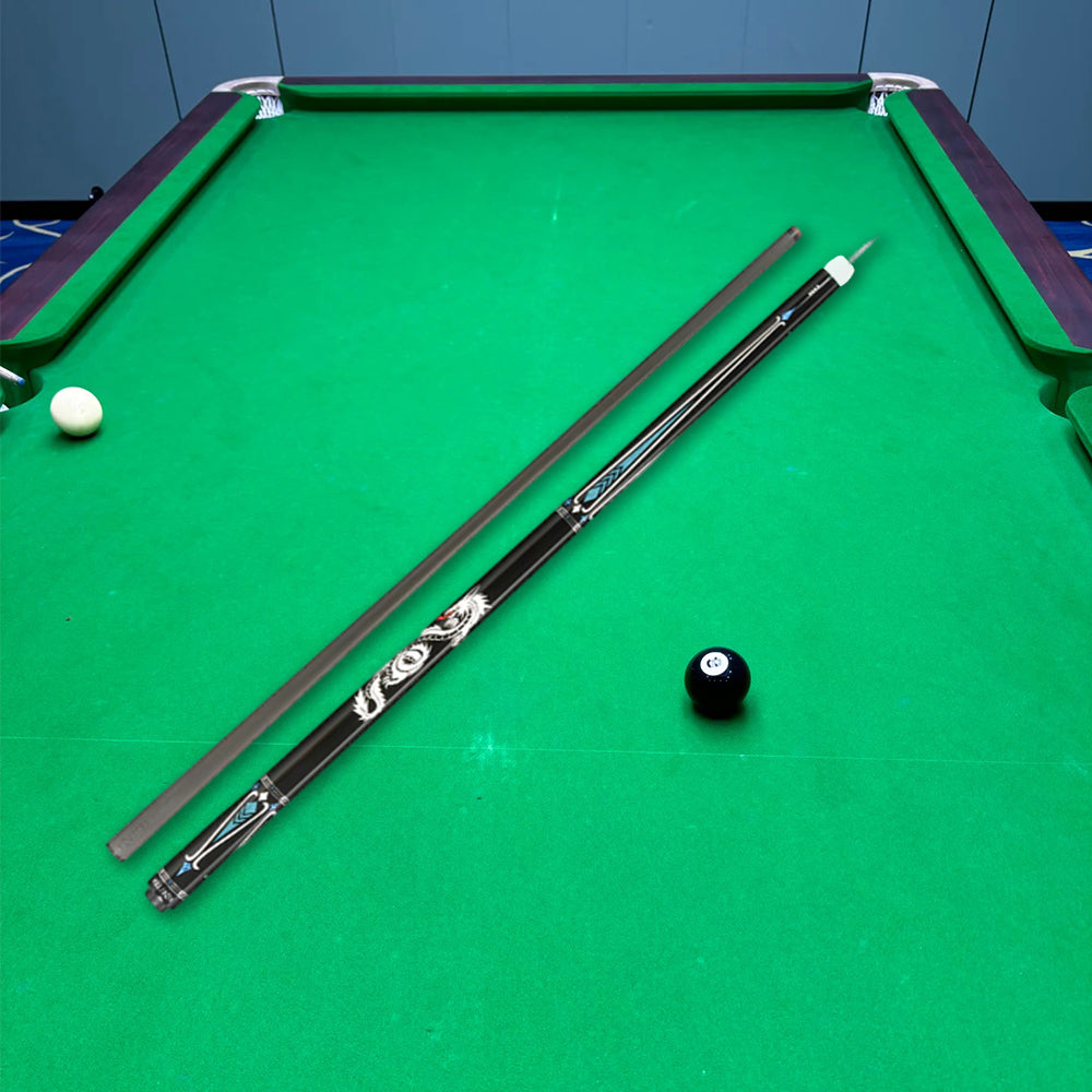 KONLLEN  Premier Professional LW-2 Lowversion 18.5-20OZ 2-Piece Pool Cue Maple Wood 147CM Billiard Cue - Dark Blue&Black