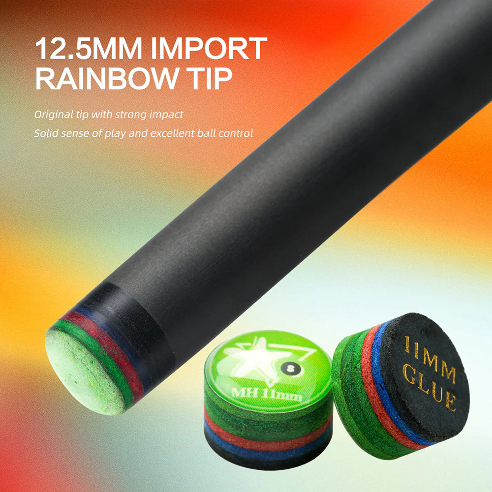 KONLLEN  Premier Professional LW-2 Lowversion 18.5-20OZ 2-Piece Pool Cue Maple Wood 147CM Billiard Cue - Dark Blue&Black