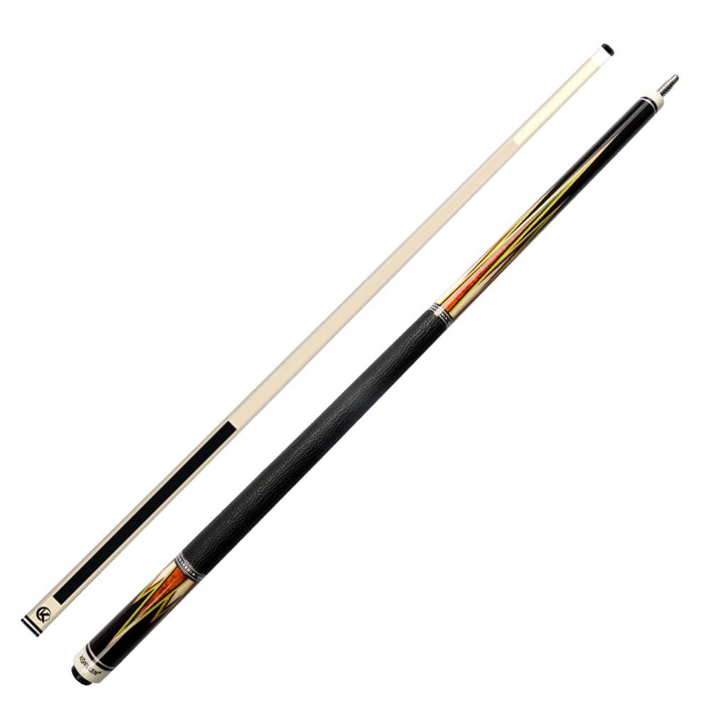 KONLLEN  Premier Professional NTZ-C2 18.5-20OZ 2-Piece Pool Cue Maple Wood 147CM Billiard Cue - Yellow&Red&Black