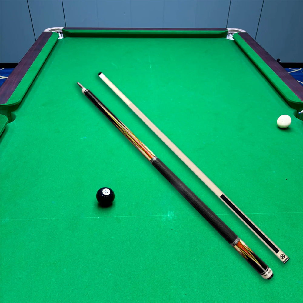KONLLEN  Premier Professional NTZ-C2 18.5-20OZ 2-Piece Pool Cue Maple Wood 147CM Billiard Cue - Yellow&Red&Black