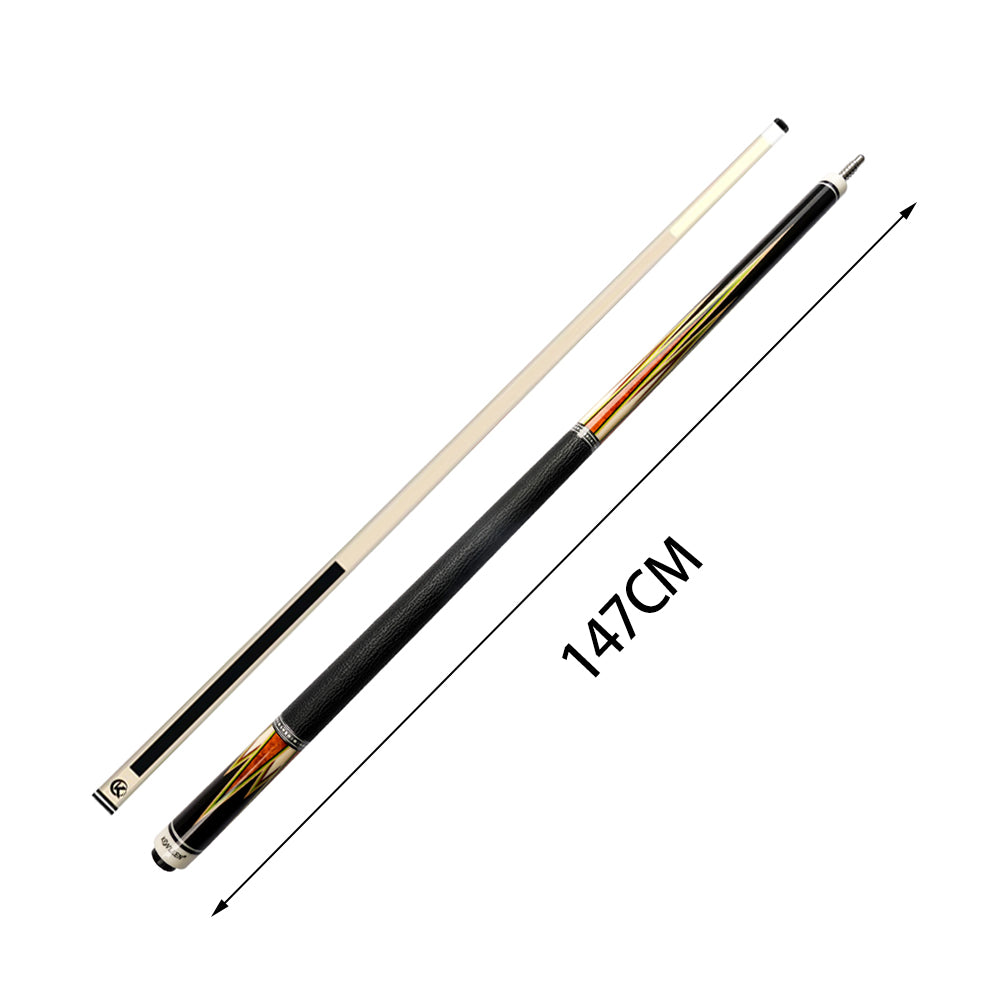 KONLLEN  Premier Professional NTZ-C2 18.5-20OZ 2-Piece Pool Cue Maple Wood 147CM Billiard Cue - Yellow&Red&Black