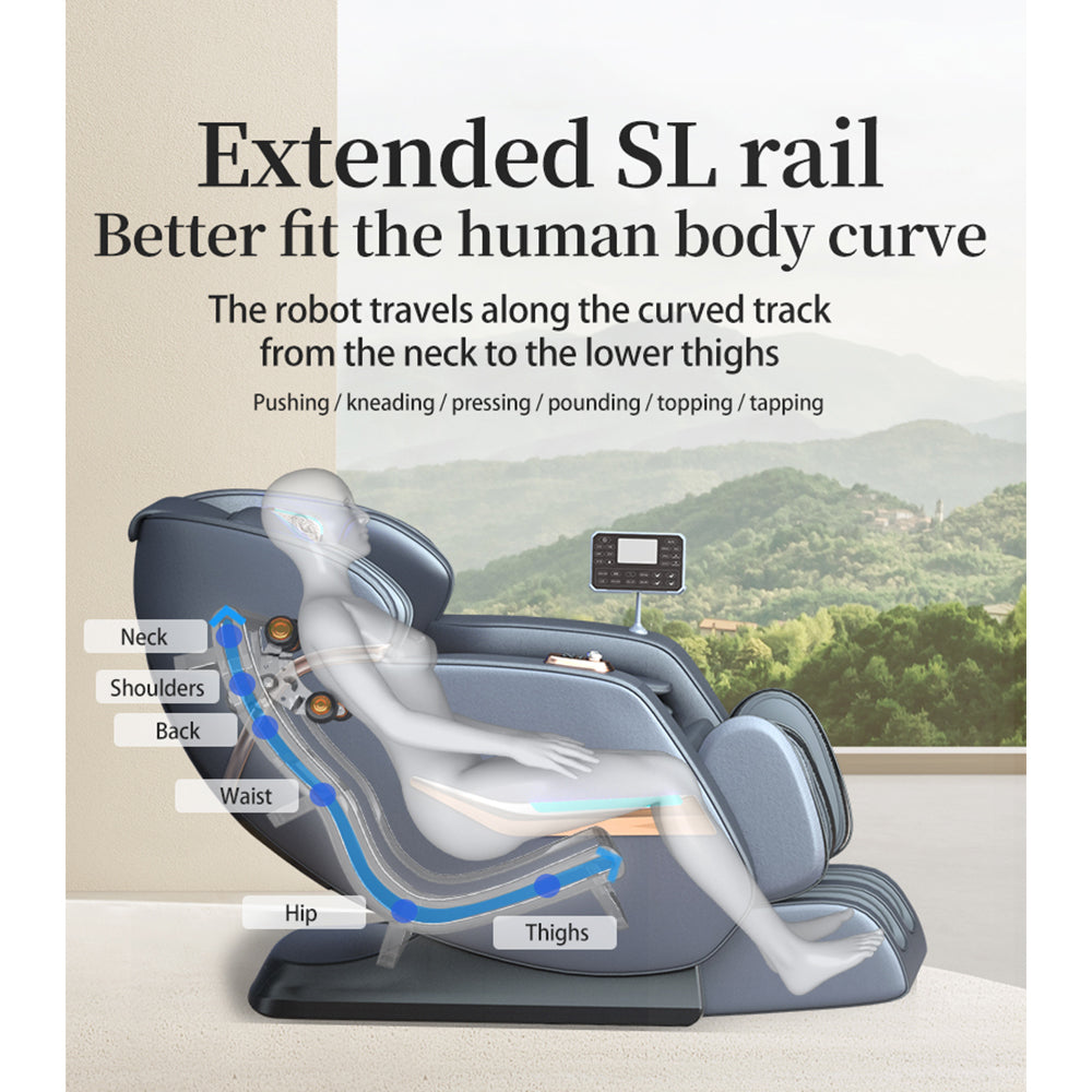 RELAXA L26MAX SL Guide Rail Electric Massage Chair with Zero Gravity Recline - Black