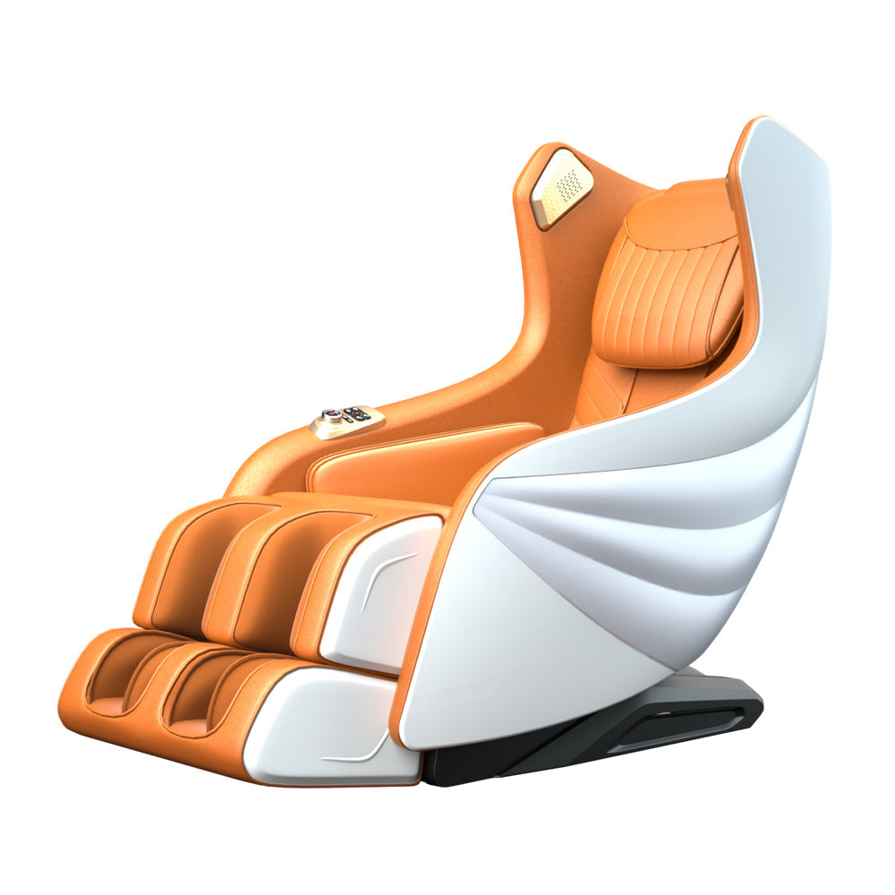 RELAXA X10 WarmBack Function Shell Handrail Design Massage Chair-WhiteOrange/BlueGrey
