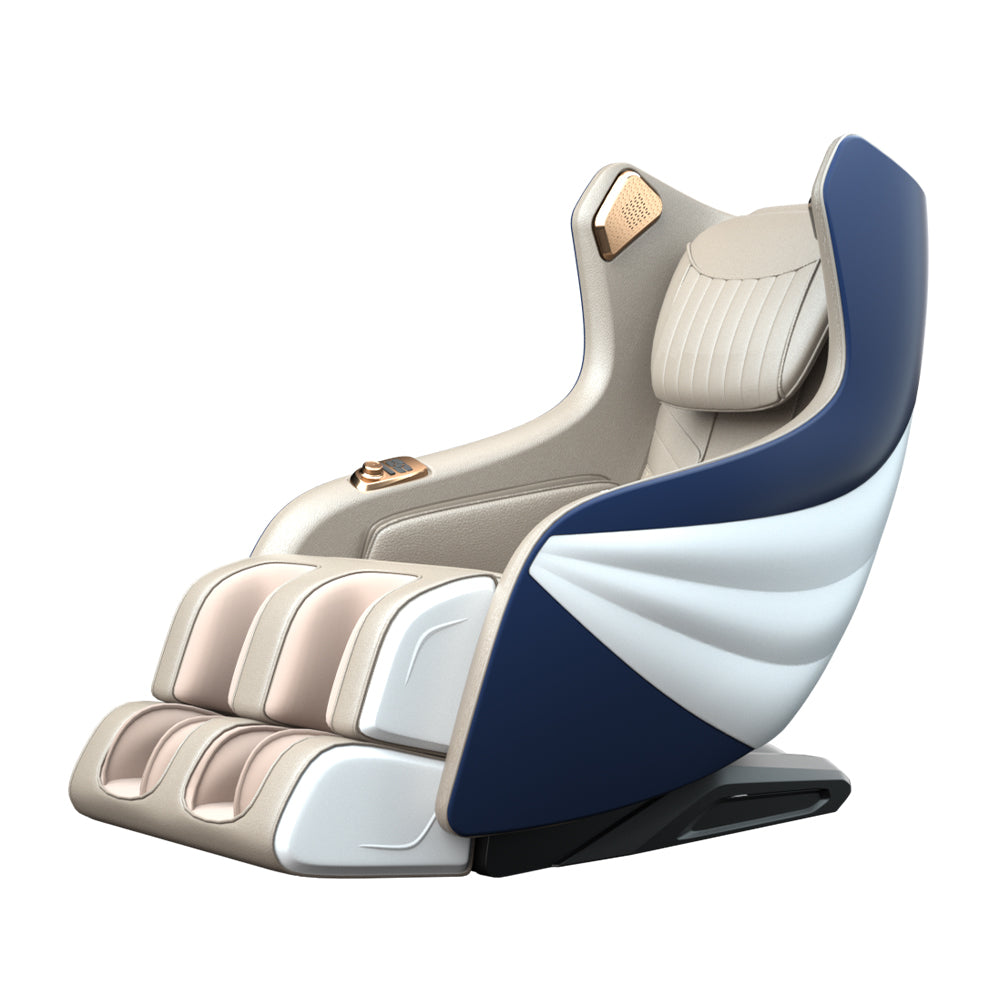 RELAXA X10 WarmBack Function Shell Handrail Design Massage Chair-WhiteOrange/BlueGrey