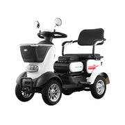 ROLLUX BOOM-3 Electric Mobility Scooter - 48V 20Ah Lead-Acid Battery, 20km/h Max Speed, 33km Range, Four-Wheel Stable Design, LED Lighting & Front Basket - White