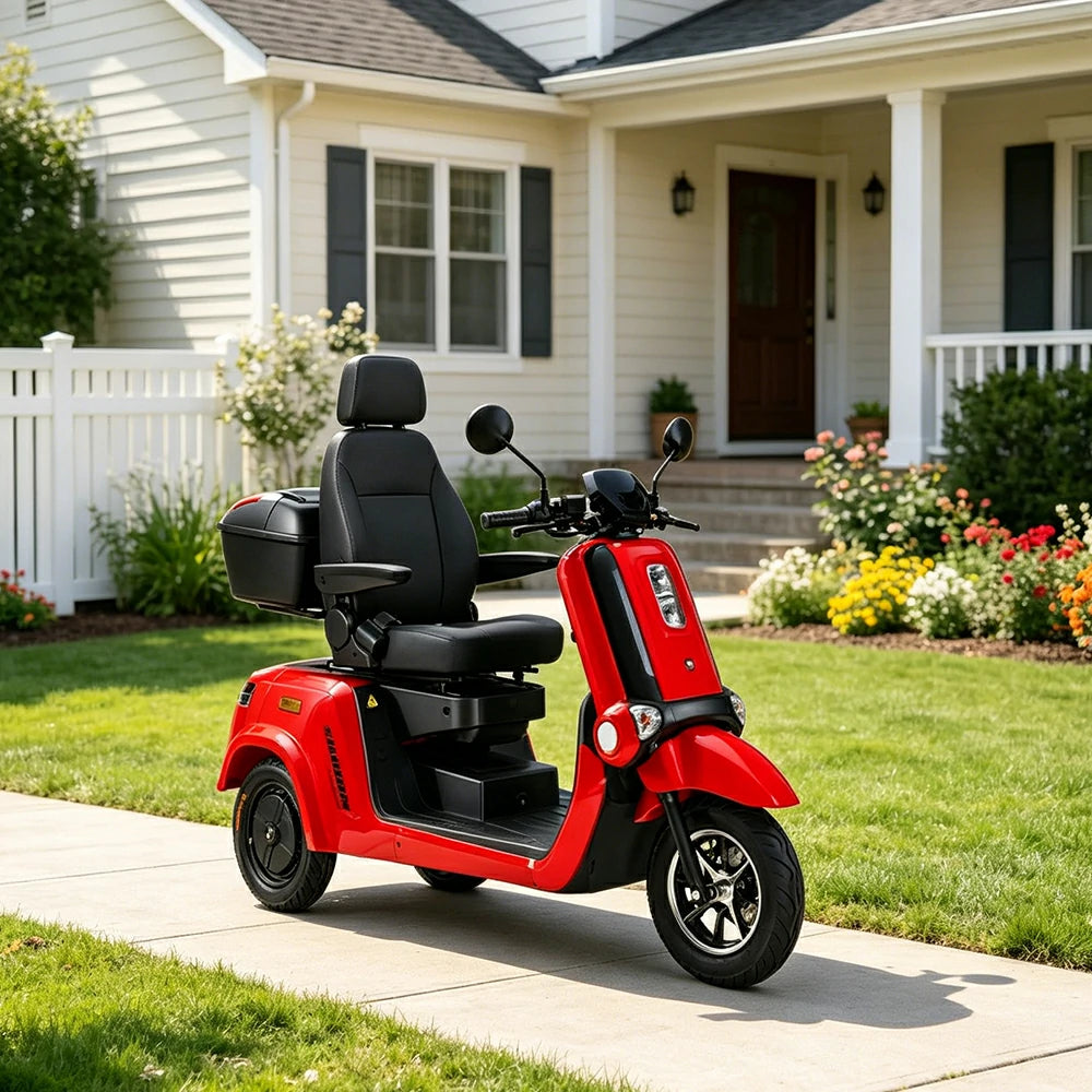 ROLLUX E2 1000W Mobility Scooter - Lithium Battery - 25km/h - Private Property & Park Use - Red