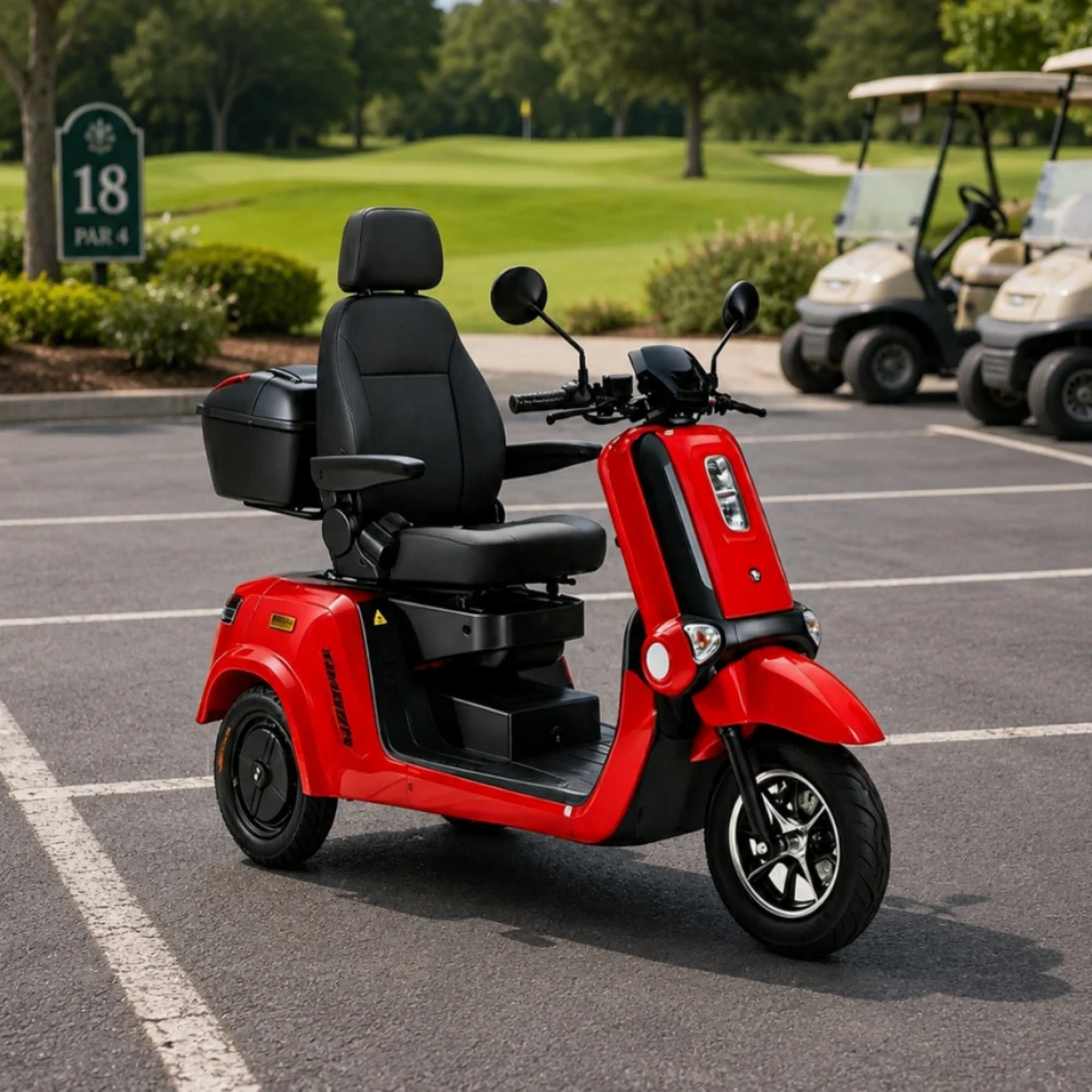 ROLLUX E2 1000W Mobility Scooter - Lithium Battery - 25km/h - Private Property & Park Use - Red