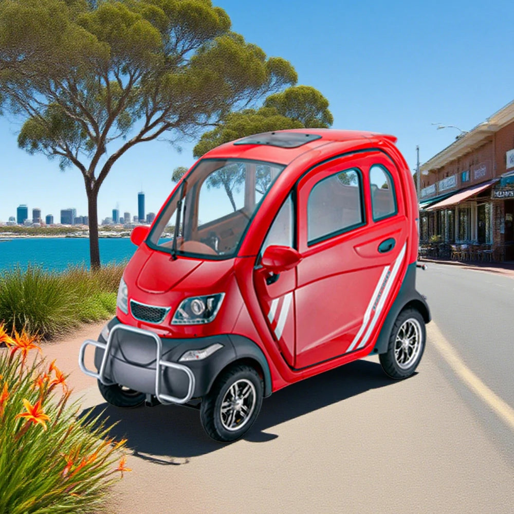 ROLLUX Enclosed Mobility Scooter with Armrest Control - All-Weather Comfort, 60V1200W Motor, 70-80km Long Range, Safe Urban Commuting