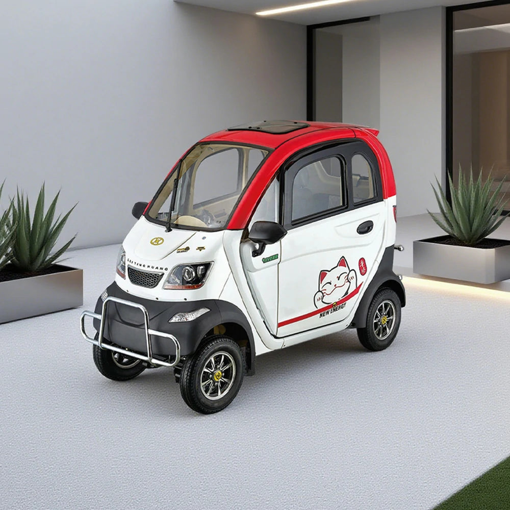 ROLLUX Enclosed Mobility Scooter with Armrest Control - All-Weather Comfort, 60V1200W Motor, 70-80km Long Range, Safe Urban Commuting