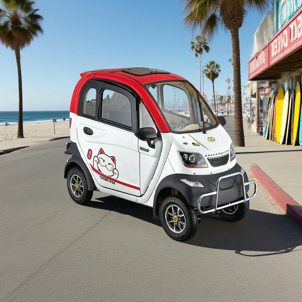 ROLLUX Enclosed Mobility Scooter with Armrest Control - All-Weather Comfort, 60V1200W Motor, 70-80km Long Range, Safe Urban Commuting