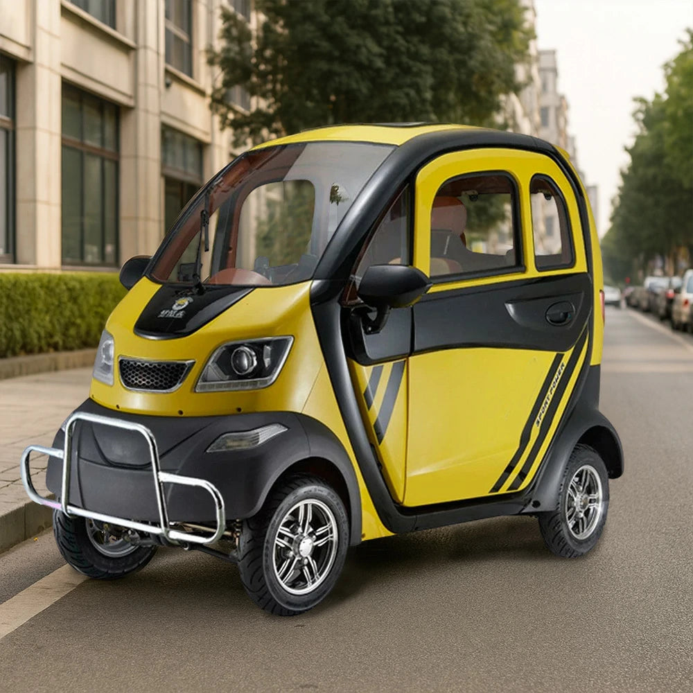 ROLLUX Enclosed Mobility Scooter with Armrest Control - Swivel Seat, Air Conditioning, 60V1200W Motor, 70-80km Long Range, All-Weather Comfort