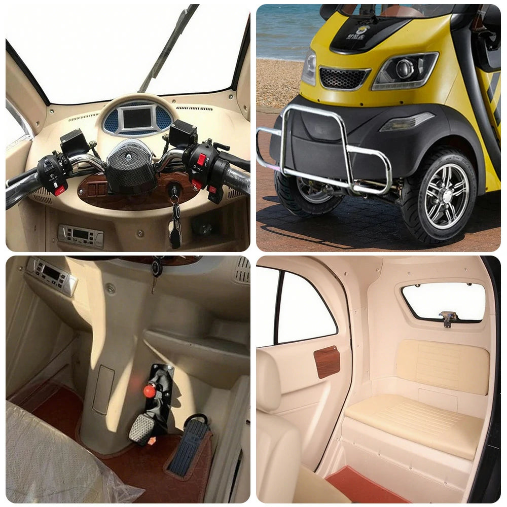 ROLLUX Enclosed Mobility Scooter with Armrest Control - Swivel Seat, Air Conditioning, 60V1200W Motor, 70-80km Long Range, All-Weather Comfort