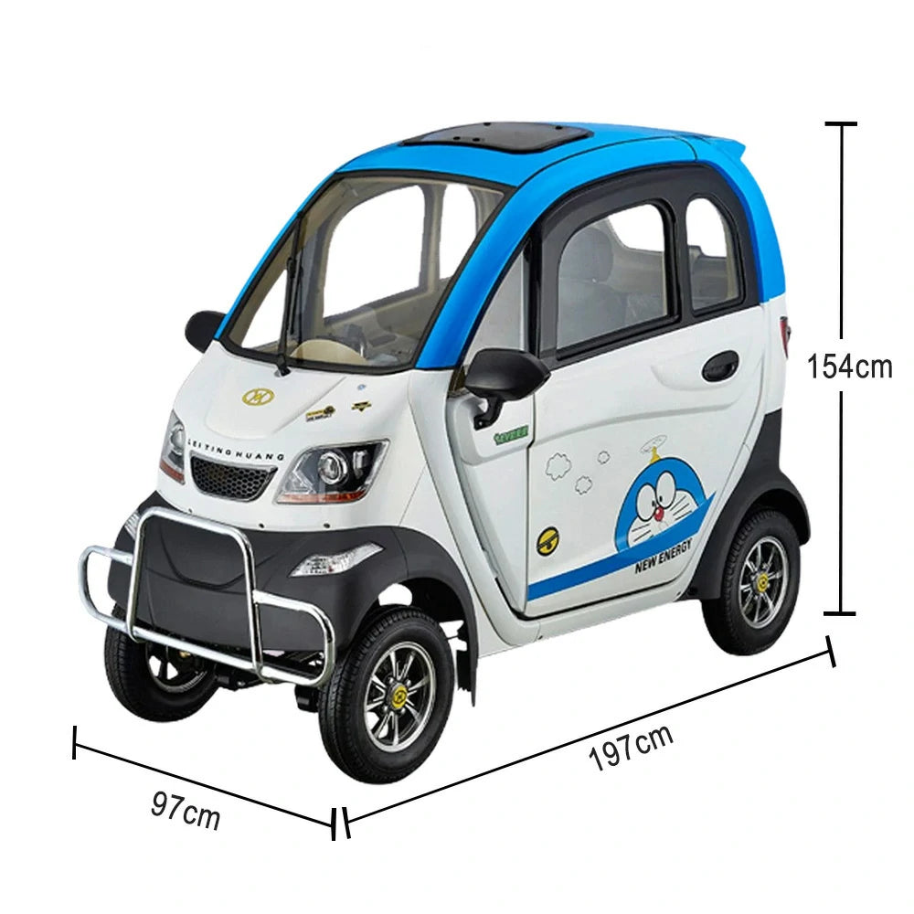 ROLLUX Enclosed Mobility Scooter with Armrest Control - Swivel Seat, Air Conditioning, 60V1200W Motor, 70-80km Long Range, All-Weather Comfort