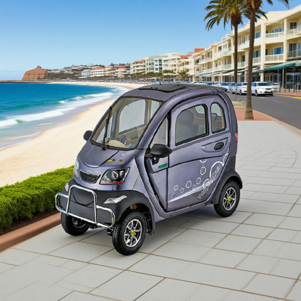 ROLLUX Enclosed Mobility Scooter with Armrest Control - Swivel Seat, Air Conditioning, 60V1200W Motor, 70-80km Long Range, All-Weather Comfort