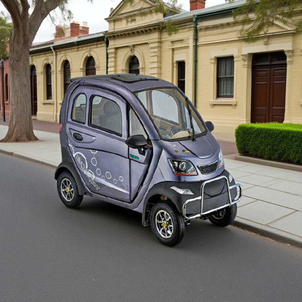 ROLLUX Enclosed Mobility Scooter with Armrest Control - Swivel Seat, Air Conditioning, 60V1200W Motor, 70-80km Long Range, All-Weather Comfort