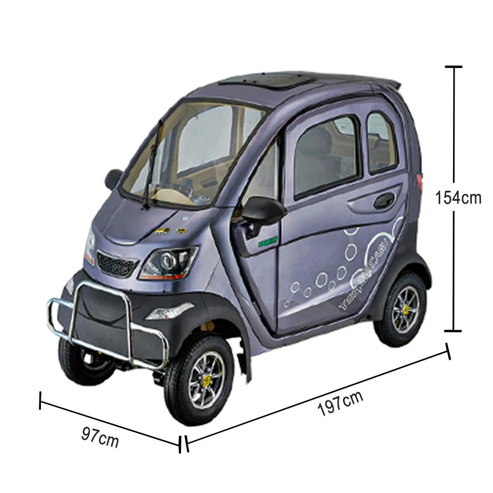 ROLLUX Enclosed Mobility Scooter with Armrest Control - Swivel Seat, Air Conditioning, 60V1200W Motor, 70-80km Long Range, All-Weather Comfort