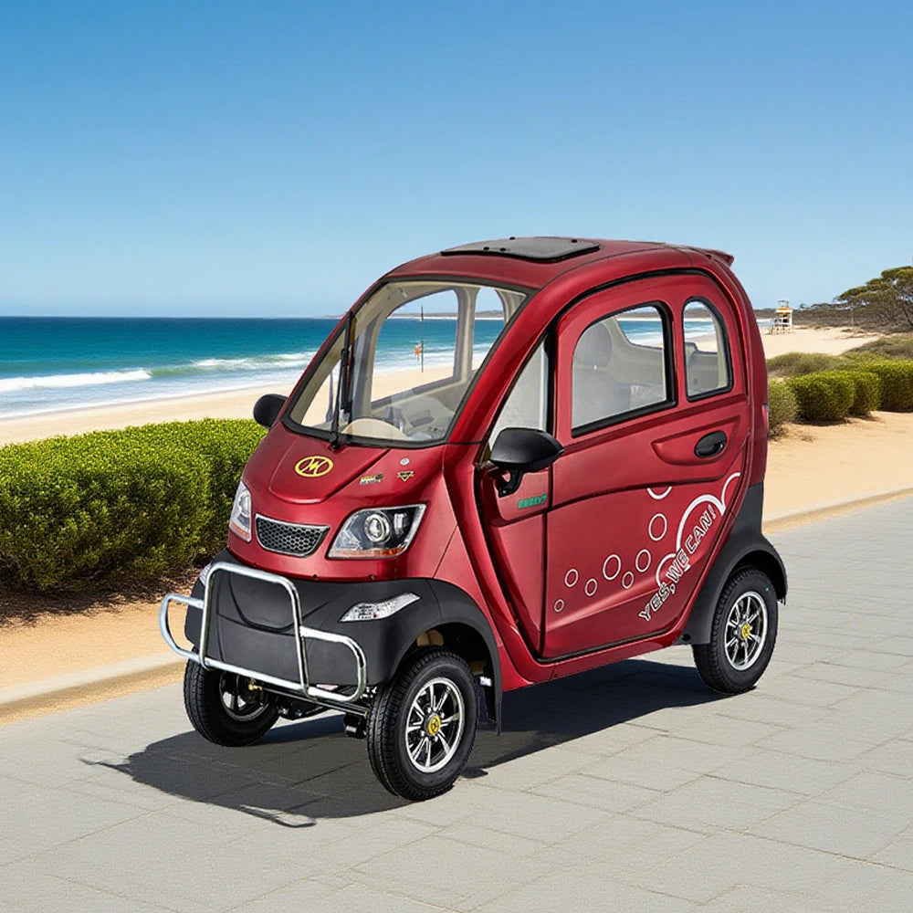 ROLLUX Enclosed Mobility Scooter with Armrest Control - Swivel Seat, Air Conditioning, 60V1200W Motor, 70-80km Long Range, All-Weather Comfort