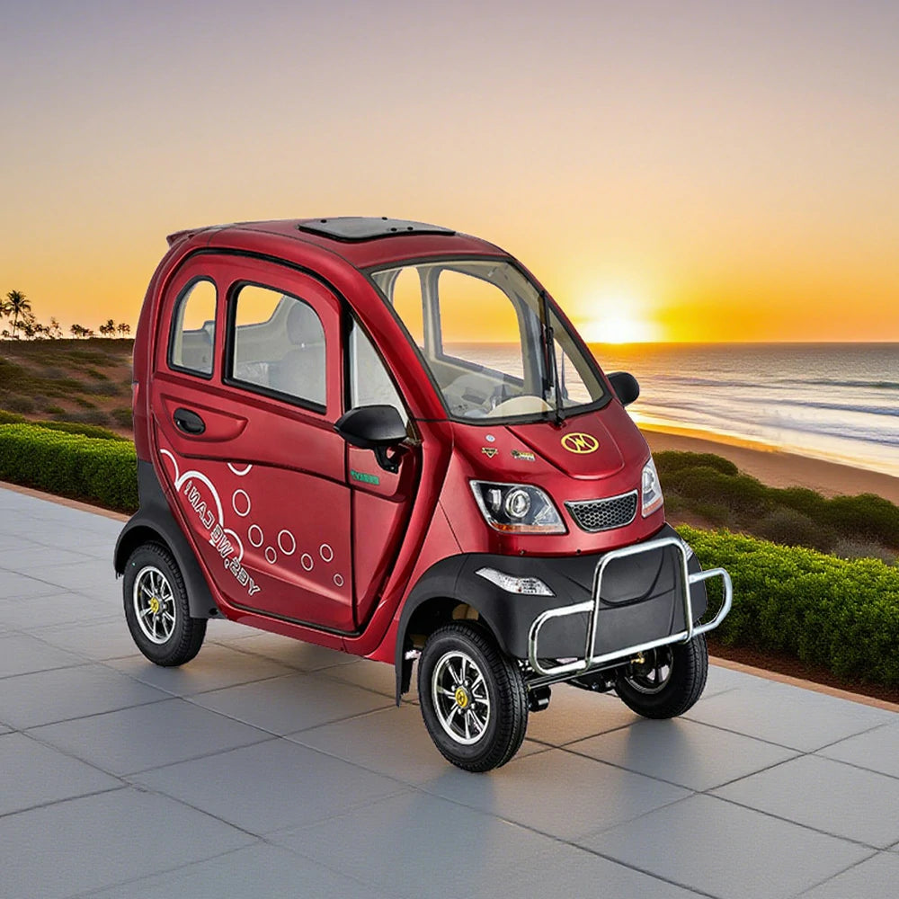 ROLLUX Enclosed Mobility Scooter with Armrest Control - Swivel Seat, Air Conditioning, 60V1200W Motor, 70-80km Long Range, All-Weather Comfort