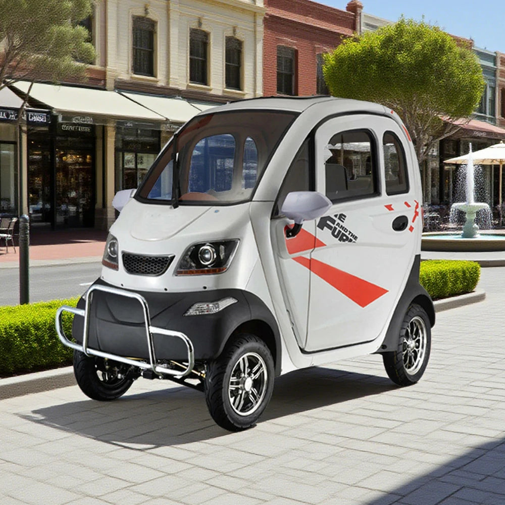 ROLLUX Enclosed Mobility Scooter with Armrest Control - Swivel Seat, Air Conditioning, 60V1200W Motor, 70-80km Long Range, All-Weather Comfort