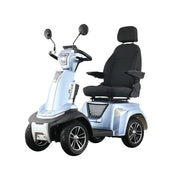 ROLLUX SPIRITE-3 Electric Mobility Scooter - Four-Wheel Stability, 48V 20Ah Battery, 40-45km Range, 20km/h Max Speed, Electromagnetic Brake, LED Lighting - Silver & Blue