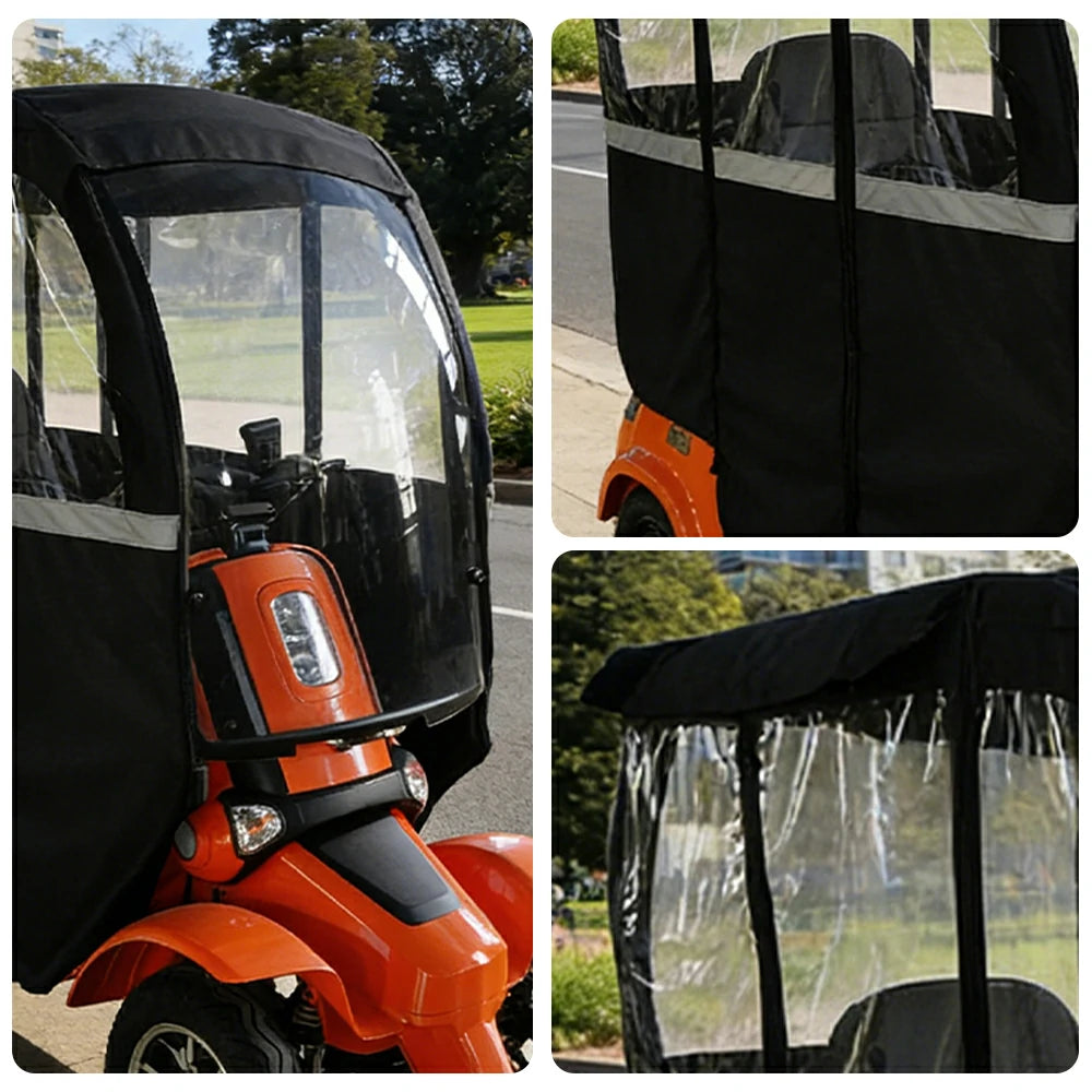 Cover Only! ROLLUX E4 Protective Weather Canopy - PVC Rainproof Wind Shield Easy Install - Black