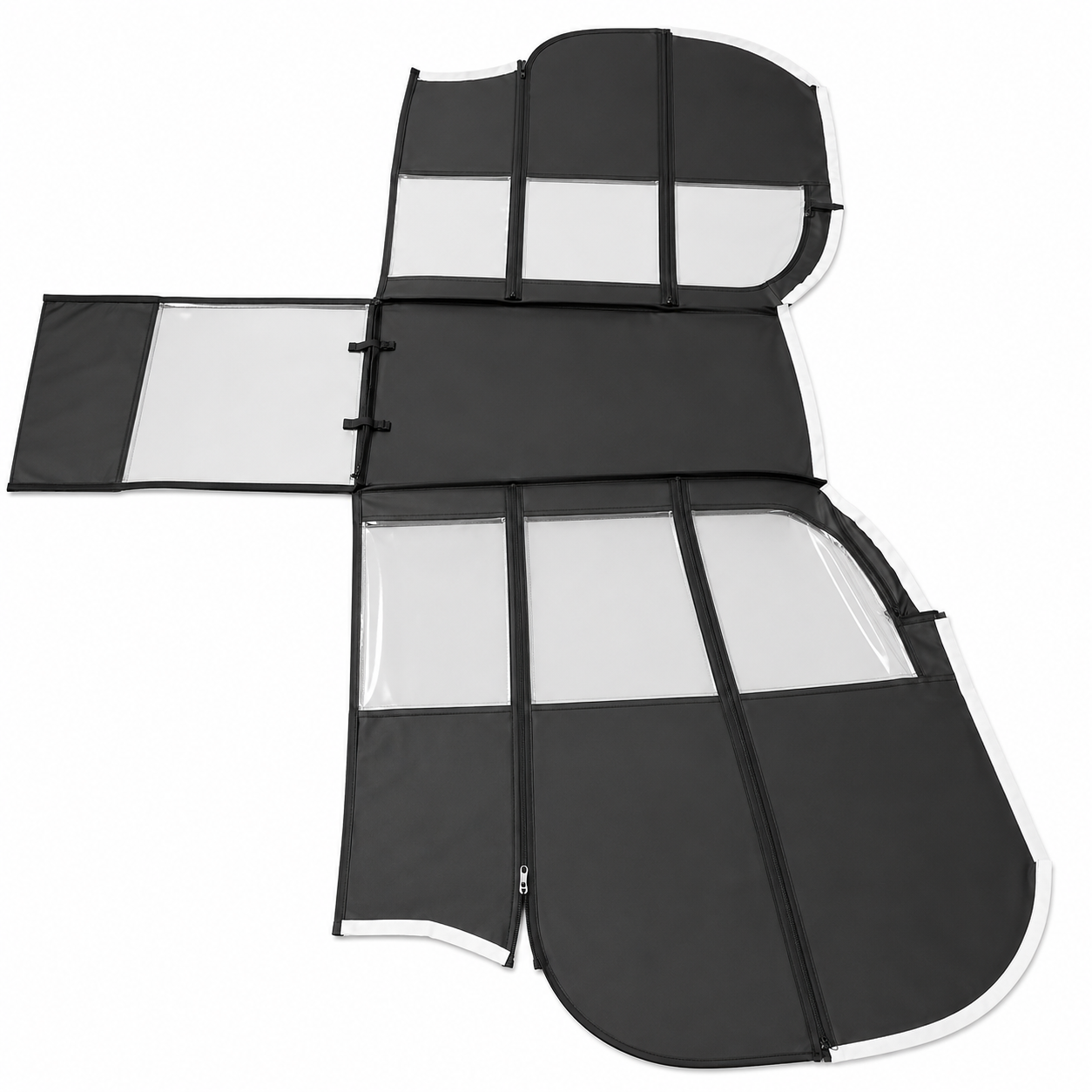 Cover Only! ROLLUX E4 Protective Weather Canopy - PVC Rainproof Wind Shield Easy Install - Black