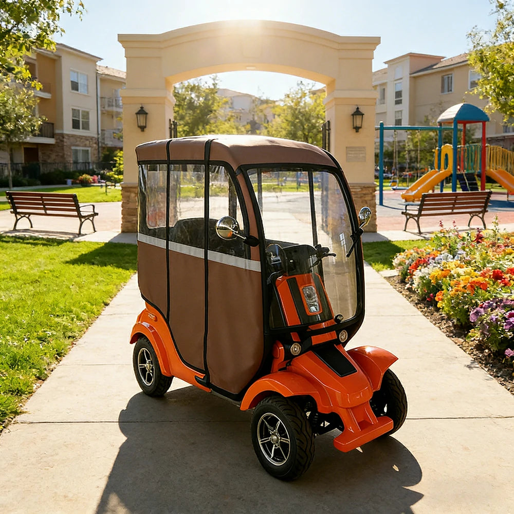 Cover Only! ROLLUX E4 Protective Weather Canopy - PVC Rainproof Wind Shield Easy Install - Brown