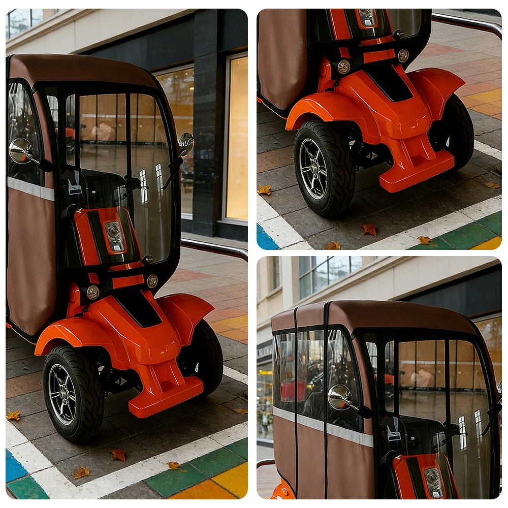 Cover Only! ROLLUX E4 Protective Weather Canopy - PVC Rainproof Wind Shield Easy Install - Brown