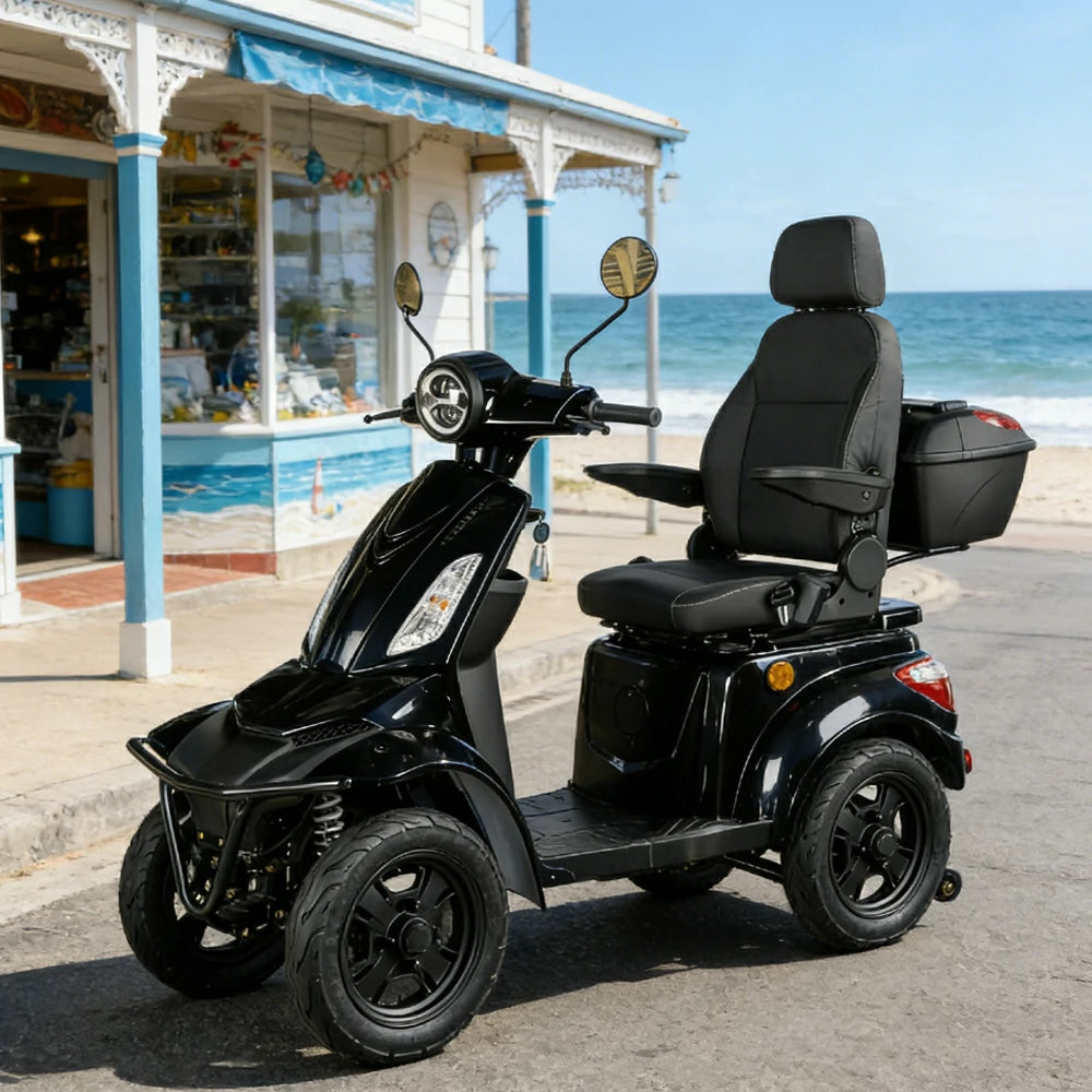 ROLLUX F2A 1000W 4 Wheels Mobility Scooter 300KG Weight Capacity - Black